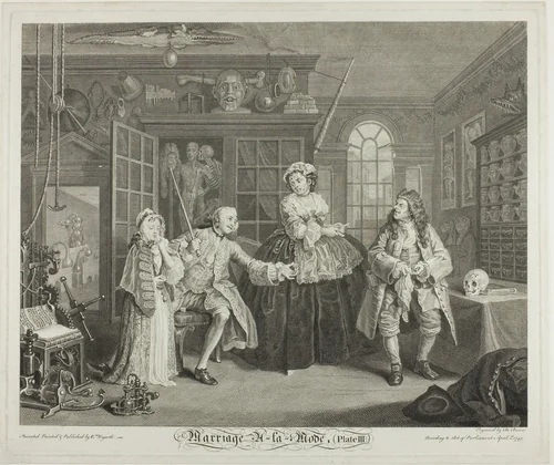 Plate Three, from Marriage à la Mode by Bernard Baron, print, 1745