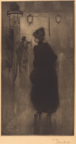 Parisian Woman (The Effect of the Night) by Henri Boutet, print, 1893