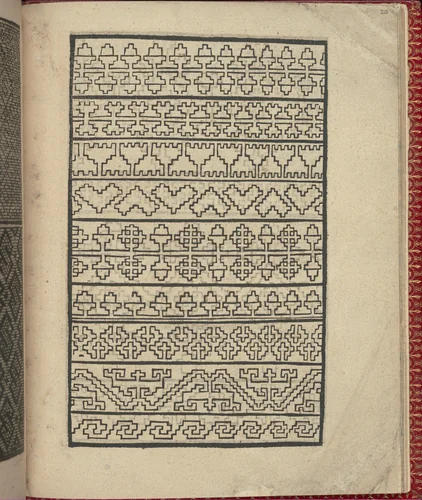 Ce est ung tractat de la noble art de leguille ascavoir ouvraiges de spaigne... page 20 (recto) by Willem Vosterman, book, 1527-1540
