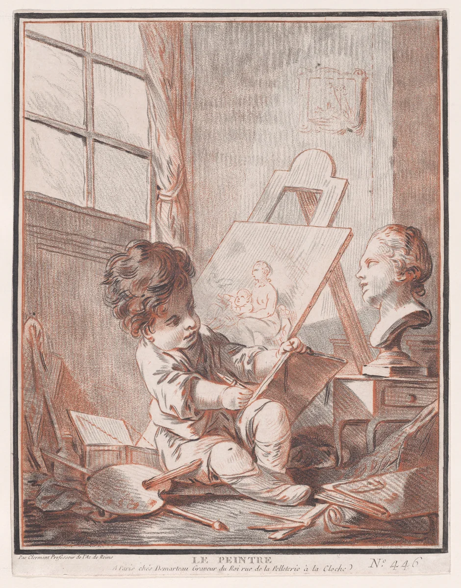 The Painter by Gilles Demarteau, print, 1742-1776