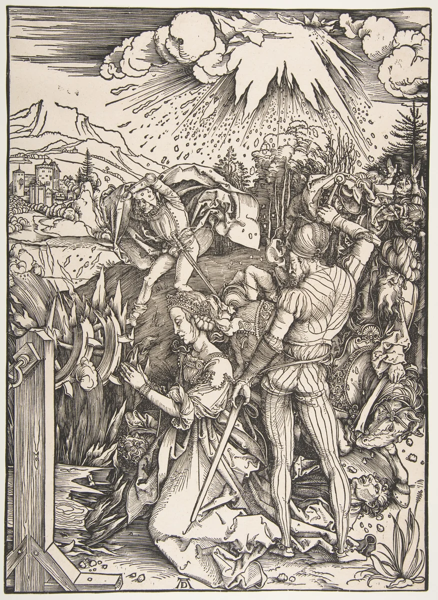 The Martyrdom of Saint Catherine by Albrecht Dürer, print, 1498