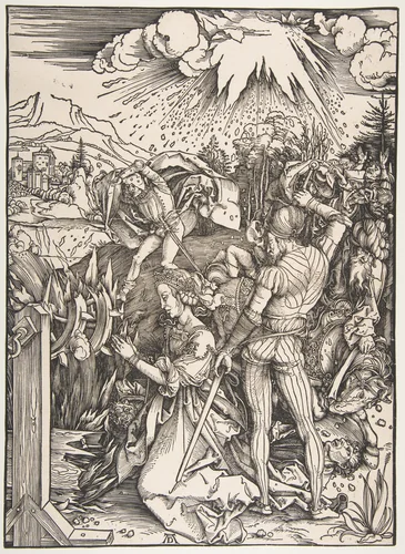 The Martyrdom of Saint Catherine by Albrecht Dürer, print, 1498