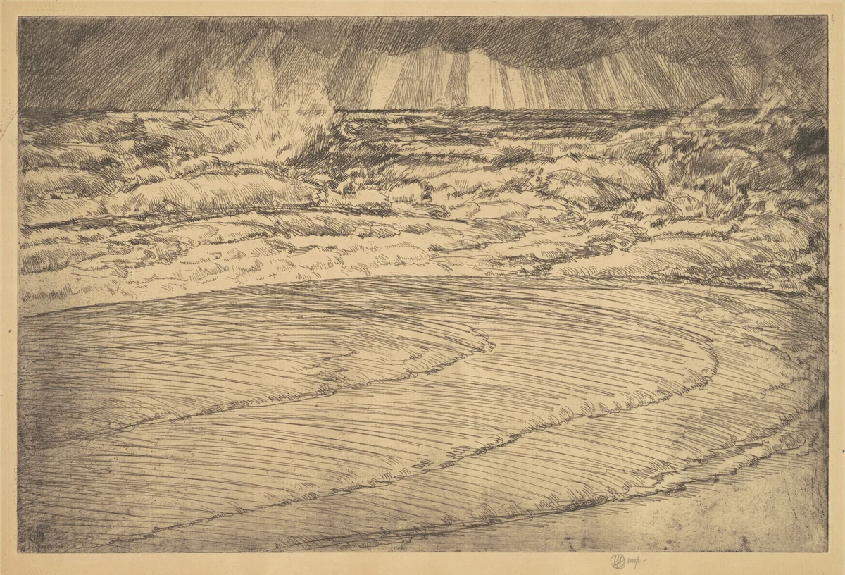 Heavy Surf, High Tide, Easthampton by Childe Hassam, print, 1920