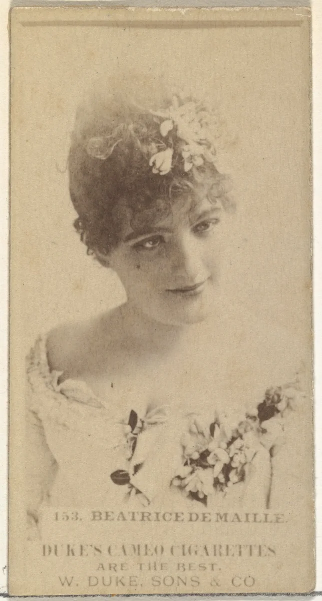 Card Number 153, Beatrice De Maille, from the Actors and Actresses series (N145-5) issued by Duke Sons & Co. to promote Cameo Cigarettes by W. Duke, Sons & Co., photograph, 1880-1889