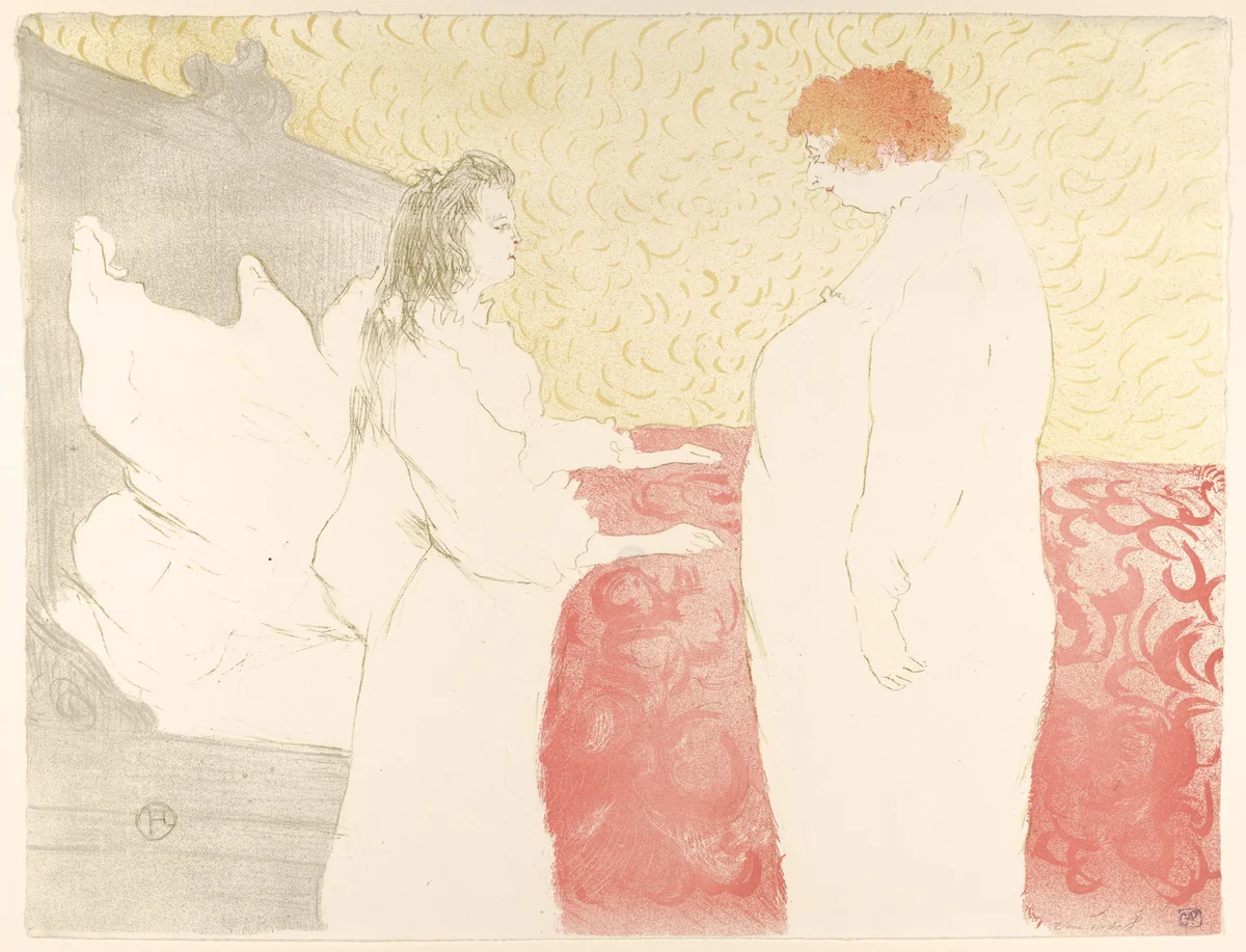 Getting Up, from "Elles" by Henri de Toulouse-Lautrec, print, 1896