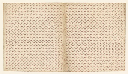 Blad met alternerend strooipatroon van cirkel omgeven door punten en bladmotief by anonymous, other, 1750-1900