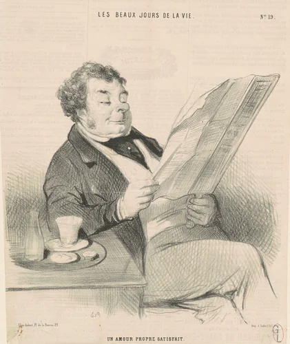 Un amour propre satisfait by Honoré Daumier, print, 1844