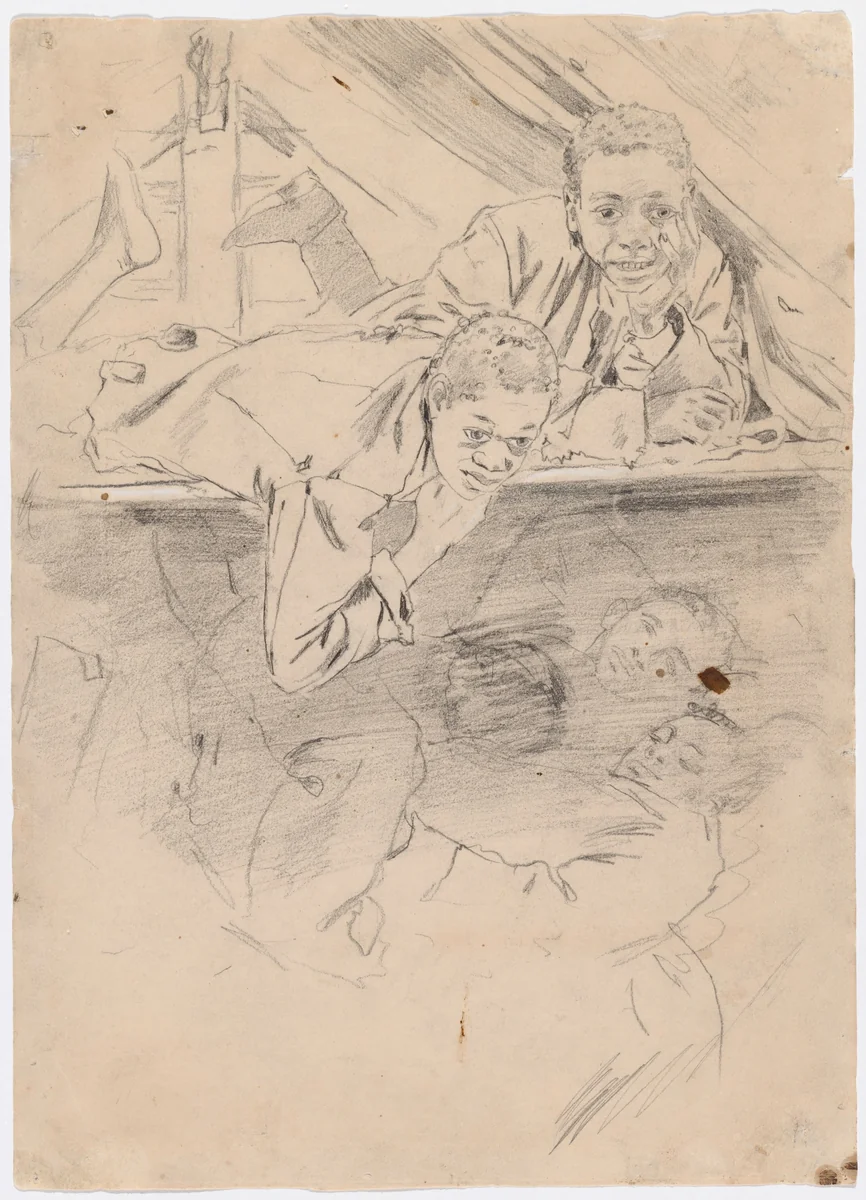 Study for "Army Boots" [verso] by Winslow Homer, drawing, 1865