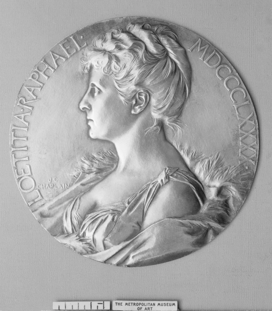 Portrait of Mme. Raphael (1890) by Jules-Clément Chaplain, metalwork, 1890