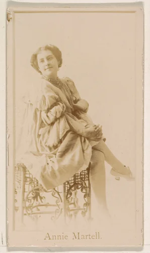 Annie Martell, from the Actresses series (N245) issued by Kinney Brothers to promote Sweet Caporal Cigarettes by Kinney Brothers Tobacco Company, photograph, 1890