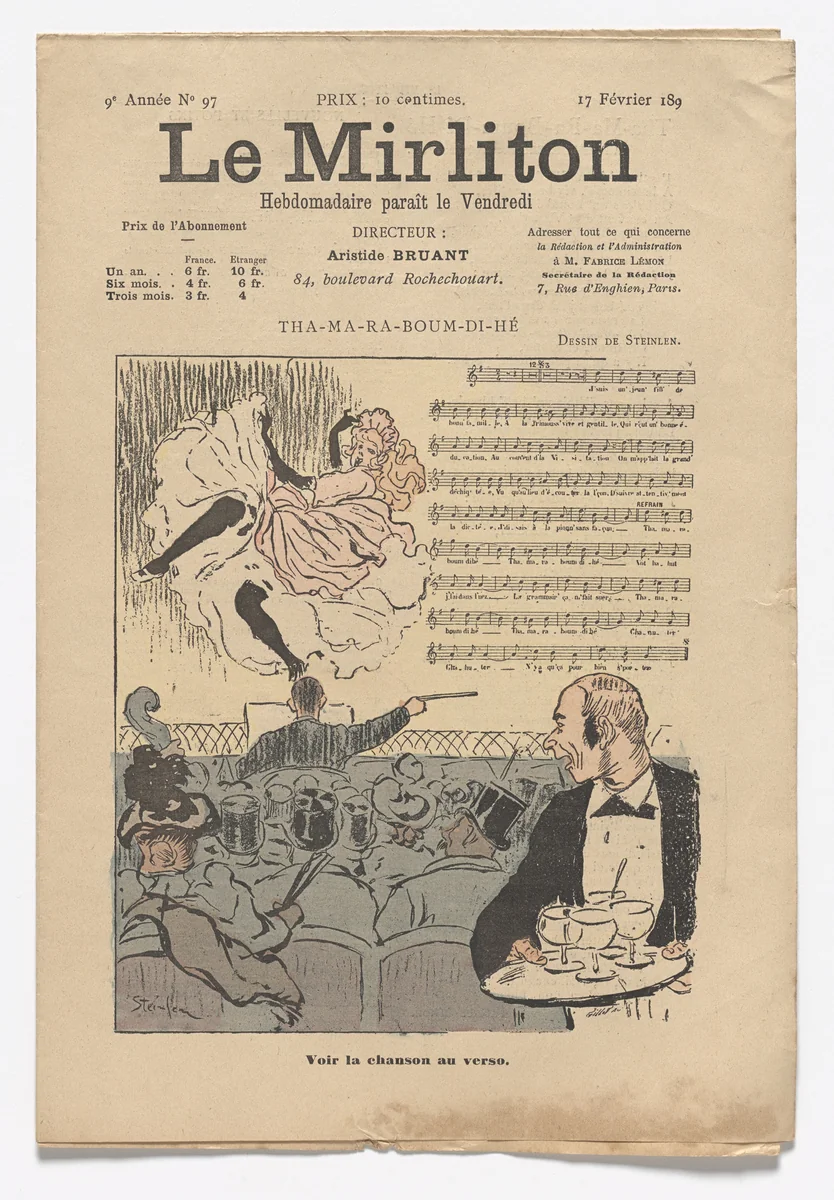 Le Mirliton, no. 97 by Théophile-Alexandre Steinlen, periodical, 1893