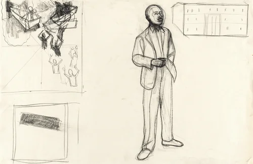 Study for "Great America" by Kerry James Marshall, drawing, 1989-1999