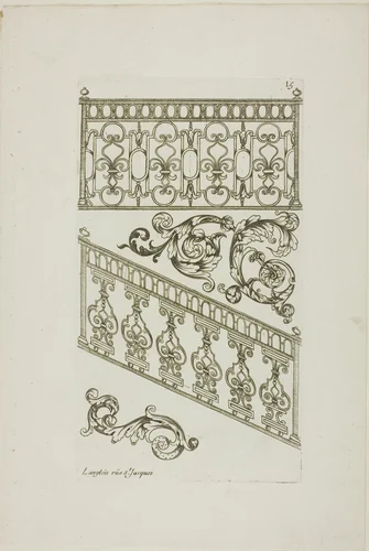 Designs for Locksmiths by Jean Bérain I, print, 1660-1711