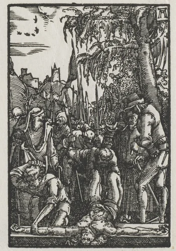 The Fall and Redemption of Man: Christ Nailed to the Cross by Albrecht Altdorfer, print, 1510-1520