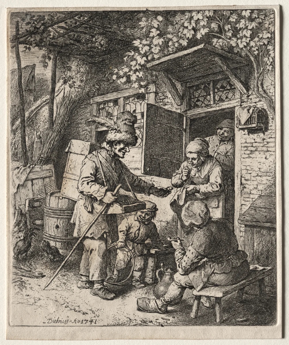 The Peddlar by Christian Wilhelm Ernst Dietrich, print, 1741