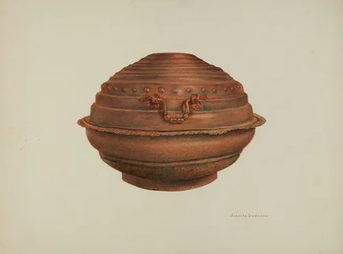 Copper Baptismal Font by Juanita Donahoo, index of american design, 1941