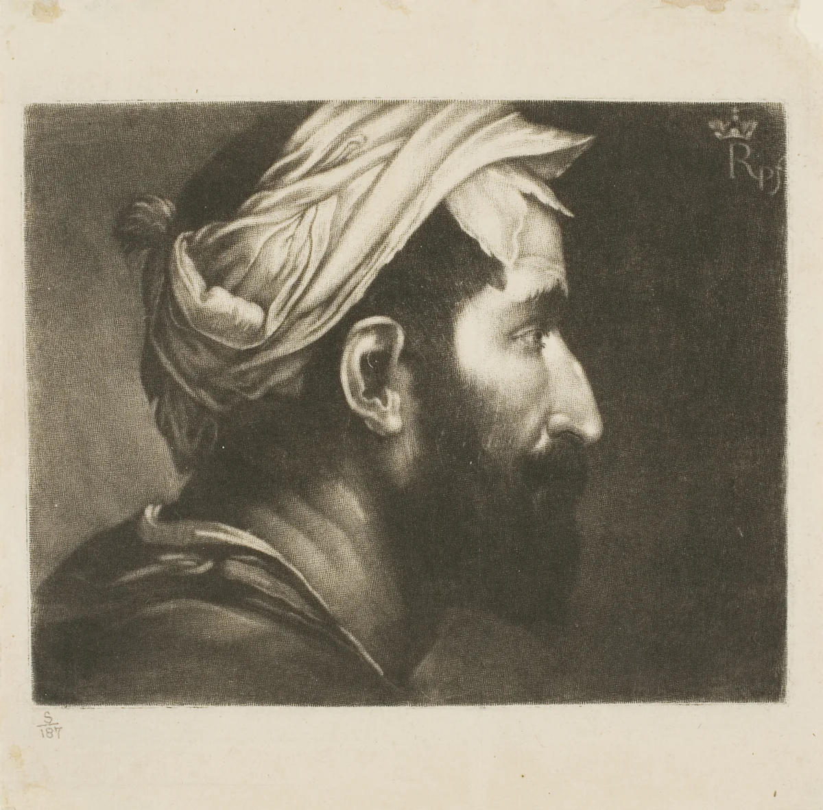 Head of Executioner, from John Evelyn's Sculptura by Richard Houston, print, 1755