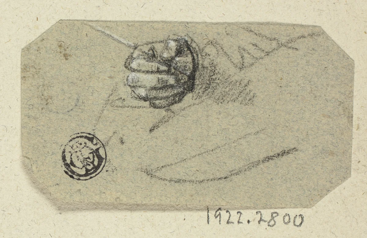 Right Hand Holding Drawing Implement by Unknown Artist, drawing, 1800-1899