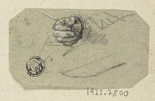 Right Hand Holding Drawing Implement by Unknown Artist, drawing, 1800-1899