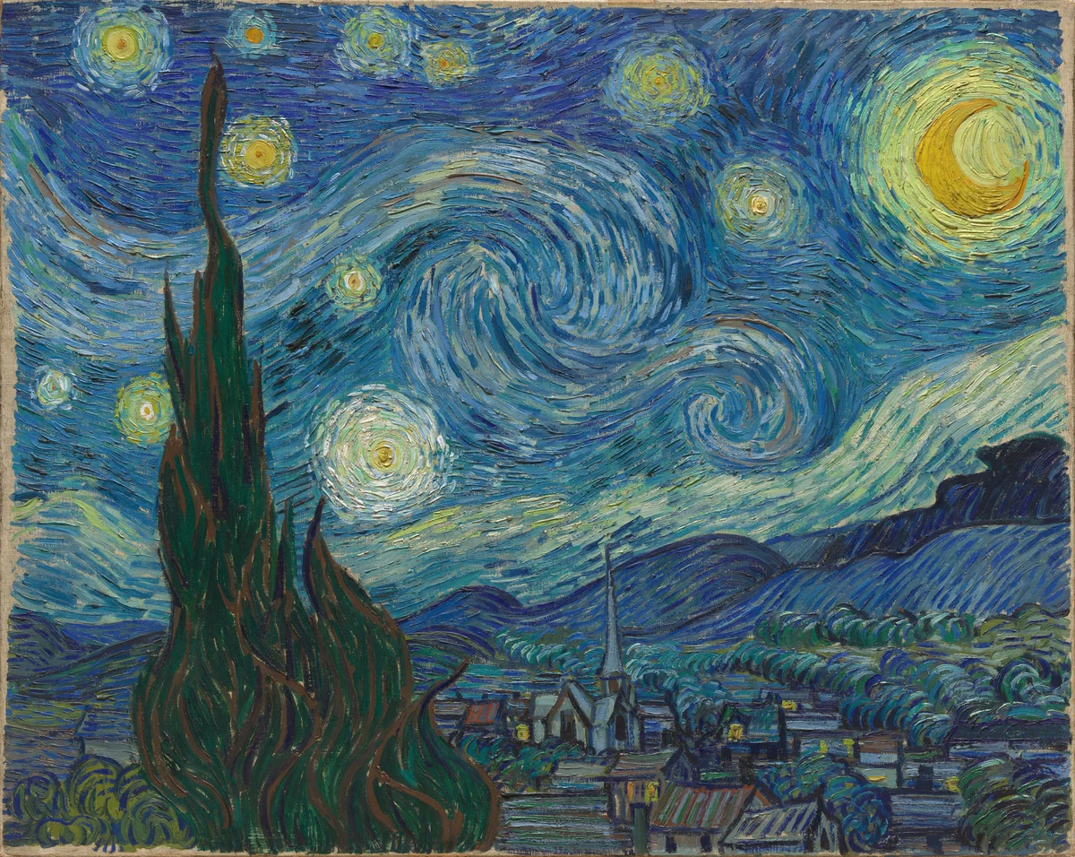 The Starry Night by Vincent van Gogh, painting, 1889