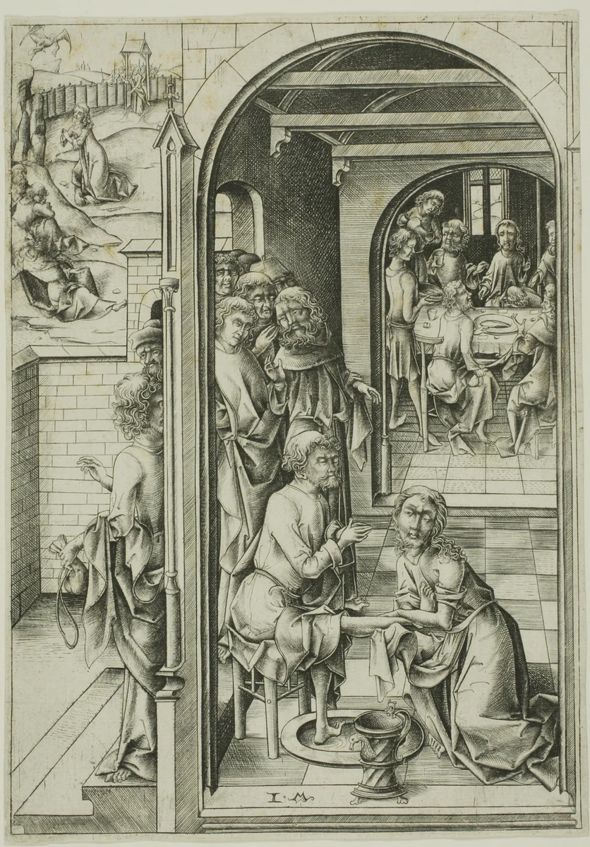 Christ Washing the Feet of the Apostles by Israhel van Meckenem, print, 1465-1503