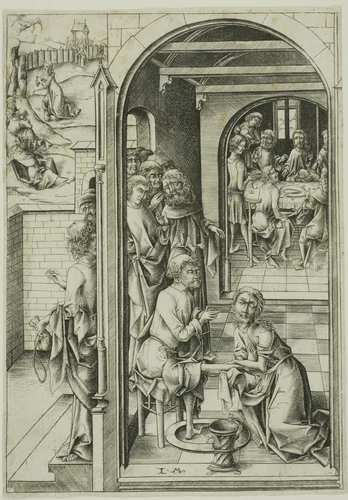 Christ Washing the Feet of the Apostles by Israhel van Meckenem, print, 1465-1503