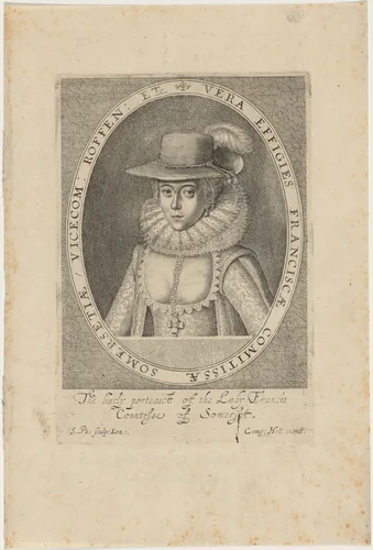 Frances, Countess of Somerset by Simon van de Passe, print, 1595-1647