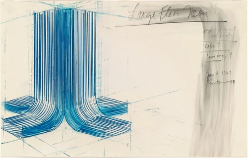 Large Floor Neon by Stephen Antonakos, drawing, 1969