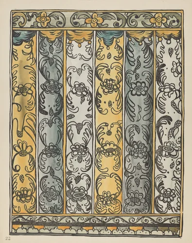 Plate 22: Wall Decoration: From Portfolio "Spanish Colonial Designs of New Mexico" by American 20th Century, index of american design, 1935-1942