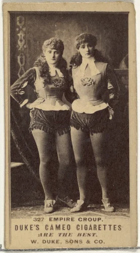 Card Number 327, Empire Group, from the Actors and Actresses series (N145-5) issued by Duke Sons & Co. to promote Cameo Cigarettes by W. Duke, Sons & Co., photograph, 1880-1889
