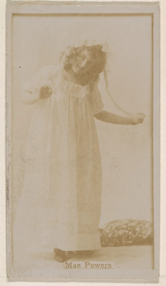 Mae Powers, from the Actresses series (N245) issued by Kinney Brothers to promote Sweet Caporal Cigarettes by Kinney Brothers Tobacco Company, photograph, 1890