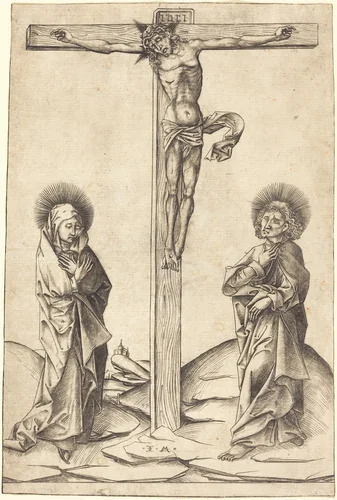 The Crucifixion by Israhel van Meckenem, print, 1475