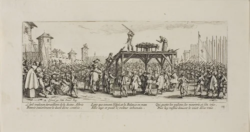 The Wheel, plate fourteen from The Miseries of War by Jacques Callot, print, 1633