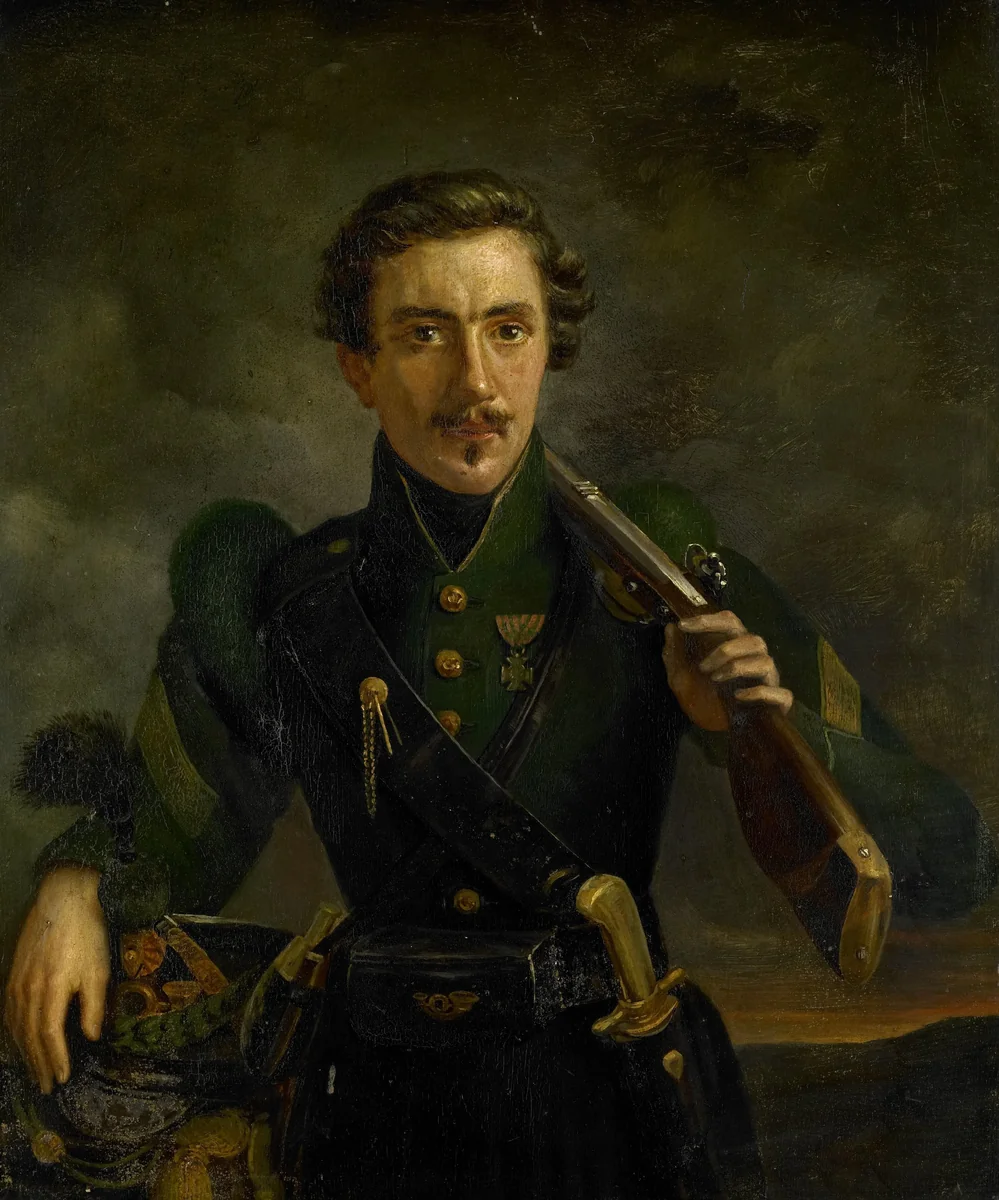 Self Portrait in the Uniform of the Rifles by Willem Jodocus Mattheus Engelberts, painting, 1831