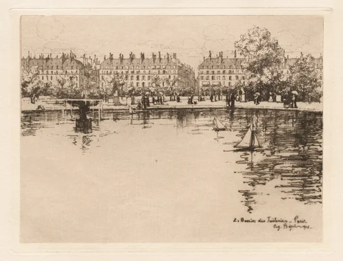 The Basin of the Tuileries by Eugène Bejot, print, 1906