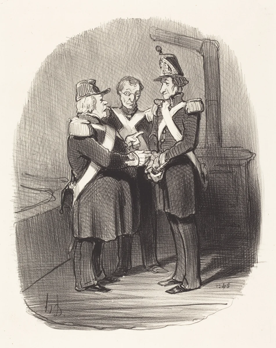 Expliquez-moi donc, monsieur Badoulard... by Honoré Daumier, print, 1851