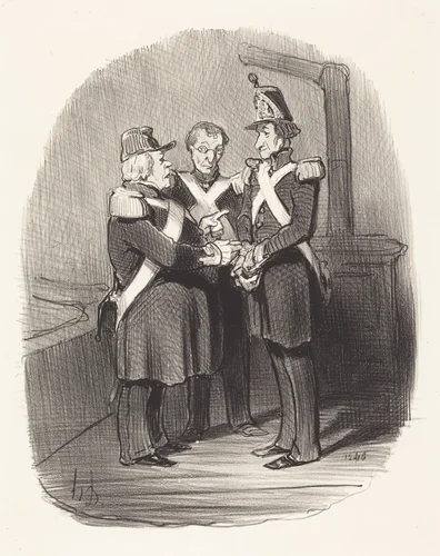 Expliquez-moi donc, monsieur Badoulard... by Honoré Daumier, print, 1851