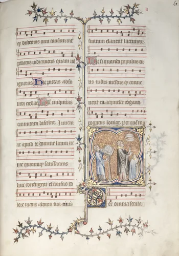 The Gotha Missal: Fol. 61r, A Priest Singing the Office by Master of the Boqueteaux, book, 1370-1380