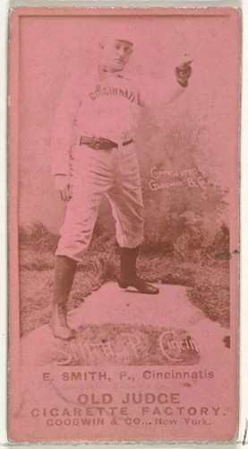 Elmer Ellsworth "Mike" Smith, Pitcher, Cincinnati, from the Old Judge series (N172) for Old Judge Cigarettes by Goodwin & Company, photograph, 1887-1890