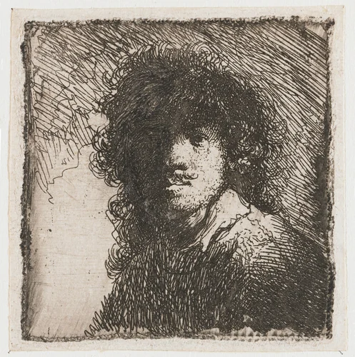 Self-portrait Bare-headed by Rembrandt van Rijn, print, 1629