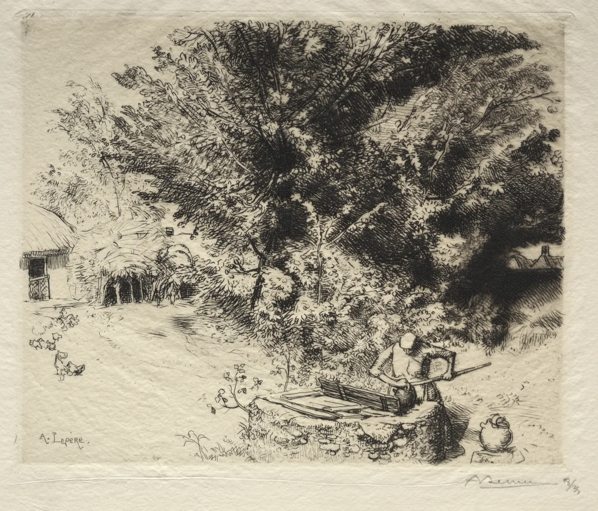 The Pit by Auguste Louis Lepère, print, 1911