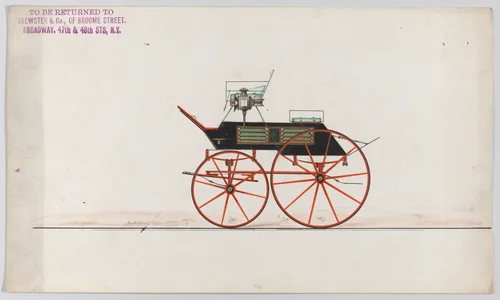 Design for Game Wagon (unnumbered) by Brewster & Co., drawing, 1875-1885