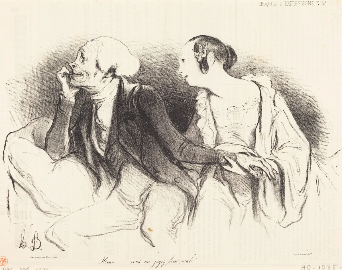 Henri!... vous me jugez bien mal!... by Honoré Daumier, print, 1838