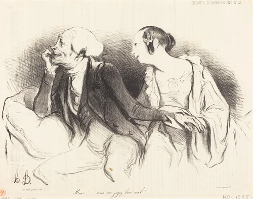 Henri!... vous me jugez bien mal!... by Honoré Daumier, print, 1838