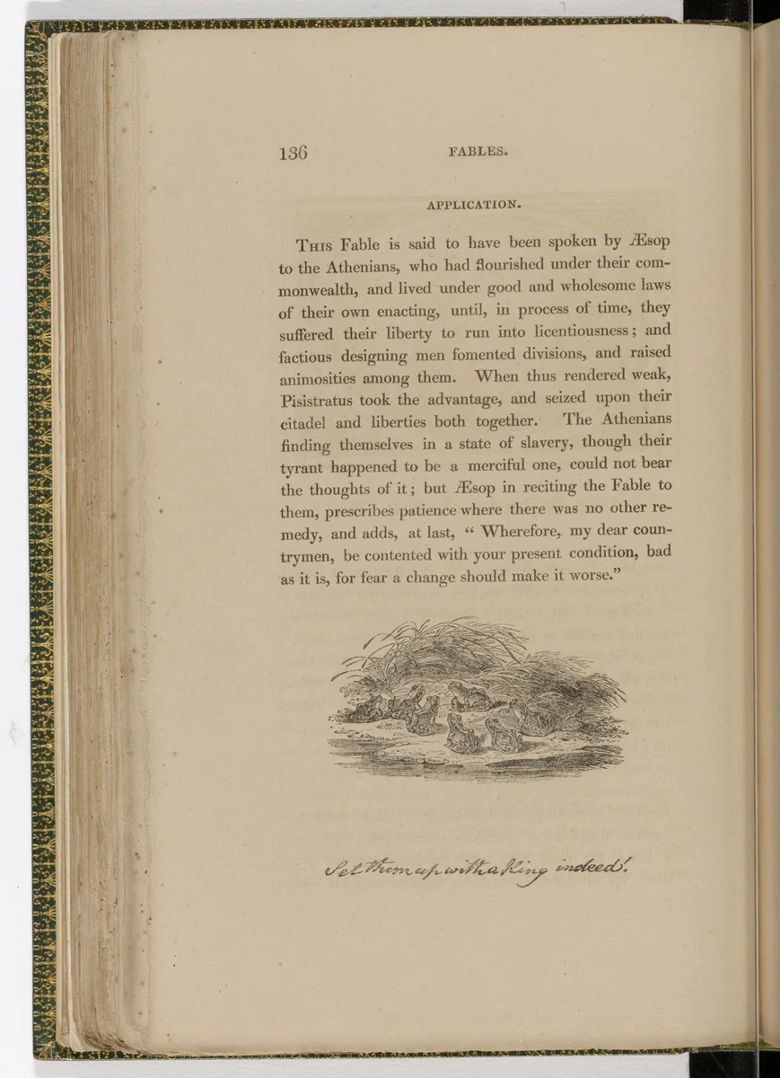 Tailpiece (page 136) from The Fables of Aesop by Thomas Bewick, illustrated book, 1818