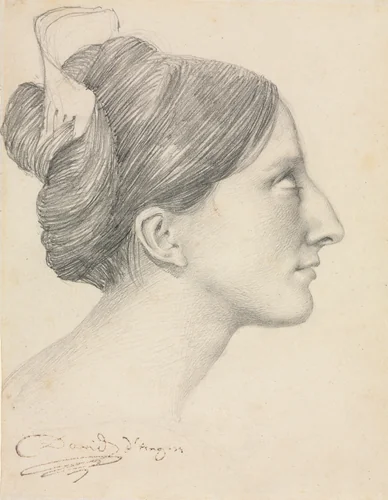 Head of a Woman in Profile (George Sand) by Pierre-Jean David d'Angers, drawing, 1833