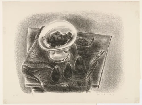 Grapes, Pears, and Cigars - (Fruit and Two Cigars) by Yasuo Kuniyoshi, print, 1931