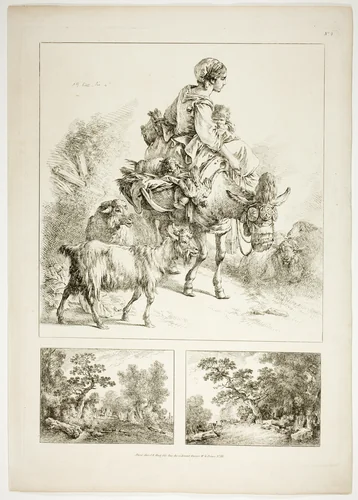 Plate Two of 38 from Oeuvres de J. B. Huet by Jean Baptiste Huet, print, 1796-1799