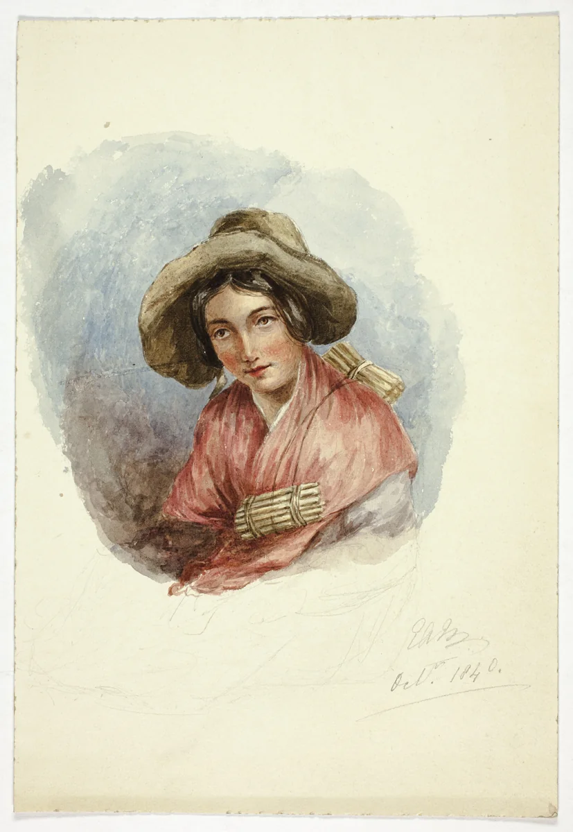 Portrait of Peasant Woman by Elizabeth Murray, painting, 1840