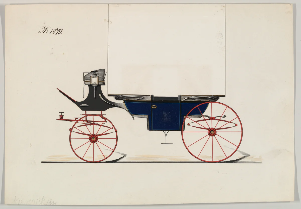 Landau #1079 by Brewster & Co., drawing, 1850-1870